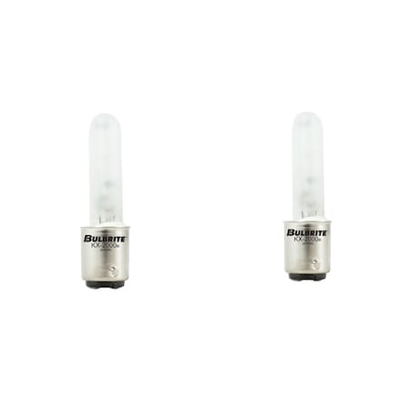 Bulbrite KX2000 20W Dimmable Frost T3 Xenon Bulbs, Double-Contact Bayonet BA15D Base, 2700K, 2PK 861344